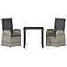 Set da Pranzo per Giardino con cuscino 3 pcs Grigio polyrattan - Foto miniatura 7