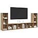 Set mobile TV 4 pz Rovere artigianale Legno ingegnerizzato - Foto miniatura 3