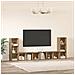 Set mobile TV 4 pz Rovere artigianale Legno ingegnerizzato - Foto miniatura 4