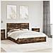 Letto con Contenitore con testiera Rovere fumé 160 x 200 cm - Foto miniatura 2