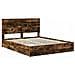Letto con Contenitore con testiera Rovere fumé 160 x 200 cm - Foto miniatura 4