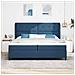 Letto a molle con materasso Blu 200 x 200 cm Tessuto - Foto miniatura 3
