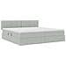 Letto con contenitore e LED Grigio chiaro 200 x 200 cm Velluto - Foto miniatura 6