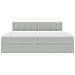 Letto con contenitore e LED Grigio chiaro 200 x 200 cm Velluto - Foto miniatura 8