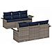 Set Divano da Giardino con cuscino 7 pcs Grigio polyrattan - Foto miniatura 1