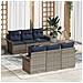 Set Divano da Giardino con cuscino 7 pcs Grigio polyrattan - Foto miniatura 2