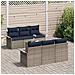 Set Divano da Giardino con cuscino 7 pcs Grigio polyrattan - Foto miniatura 3