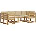Set di divani da esterno con cuscino 6 pcs Bianco e Beige - Foto miniatura 1