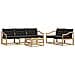 Set di divani da esterno 6 pcs Bianco e Nero 79 x 79 x 37 cm - Foto miniatura 1