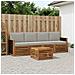 Set di divani da esterno 5 pcs Naturale e Grigio Chiaro - Foto miniatura 2