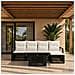 Set Divano da Giardino 6 pz Nero e Bianco Crema polyrattan - Foto miniatura 9