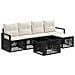 Set Divano da Giardino 6 pz Nero e Bianco Crema polyrattan - Foto miniatura 1