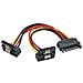 cavo sata alimentazione da 15pin power sata maschio (alim.) a 2x 15pin power sata femmina (hdd) , cscatto, 90 gradi valto - Foto miniatura 1