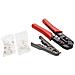 set crimpaggio lan network con crimpatrice, sguainatrice, plug rj45 e rj11 - Foto miniatura 1