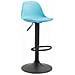 Sgabello Design Kiel in Polipropilene e Similpelle - Sgabello Cucina Girevole e Regolabile - Sgabello da Bar Imbottito e con Poggiapiedi Blu Nero - Foto miniatura 1
