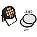 Set Led Ip Par 12x9w Scl Spot + 2x Diffuser Cover (15x60 And 40)  - Foto miniatura 1