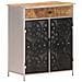 Credenza 60x35x75 Cm In Legno Di Mango Grezzo E Ferro - Foto miniatura 1