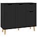 Credenza Nera 90x30x72 cm in Legno Multistrato - Foto miniatura 1