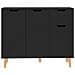 Credenza Nera 90x30x72 cm in Legno Multistrato - Foto miniatura 7