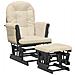 Poltrona Glider Con Sgabello Bianco Crema In Tessuto - Foto miniatura 2