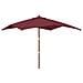 Ombrellone Da Giardino Palo Legno Rosso Bordeaux 300x300x273 Cm - Foto miniatura 2
