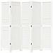Divisorio Ambienti 5pannelli Bianco Legno Massello Di Paulownia - Foto miniatura 4