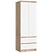 Armadio A 2 Ante Battenti E Cassetti S60, 60x51x180 cm, Colore Sonoma Quercia e Bianco - Foto miniatura 1