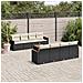 Set Divani da Giardino 9 pz con Cuscini Nero in Polyrattan - Foto miniatura 3