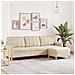 Divano a 3 Posti con Poggiapiedi Crema 210cm in Tessuto - Foto miniatura 2
