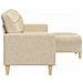 Divano a 3 Posti con Poggiapiedi Crema 210cm in Tessuto - Foto miniatura 4