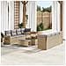 Set Divano da Giardino  11 Pezzi con Cuscini Beige Polyrattan Acacia, Set da Pranzo Giardino  3 Pezzi con Cuscini Beige Polyrattan Acacia - Foto miniatura 3