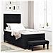 Letto a Box Spring con Materasso e Panchina Nera 90x190 cm Tessuto - Foto miniatura 2