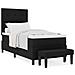 Letto a Box Spring con Materasso e Panchina Nera 90x190 cm Tessuto - Foto miniatura 4