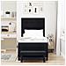 Letto a Box Spring con Materasso e Panchina Nera 90x190 cm Tessuto - Foto miniatura 5
