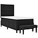 Letto a Box Spring con Materasso e Panchina Nera 90x190 cm Tessuto - Foto miniatura 8