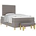 Letto con Box Spring e Panchina Tortora 120x190 cm Tessuto - Foto miniatura 1