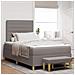 Letto con Box Spring e Panchina Tortora 120x190 cm Tessuto - Foto miniatura 2