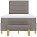 Letto con Box Spring e Panchina Tortora 120x190 cm Tessuto - Foto miniatura 9