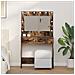 Tavolo da Toeletta con Luci LED Rovere Affumicato 78.5x41x135 cm - Foto miniatura 2