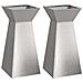 Vaso a Pilastro 2 pcs Argento 35 x 35 x 73 cm Acciaio - Foto miniatura 1