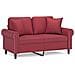 Divano a 2 Posti con Cuscini Rosso Vino 120 cm in Similpelle - Foto miniatura 1