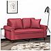 Divano a 2 Posti con Cuscini Rosso Vino 120 cm in Similpelle - Foto miniatura 2