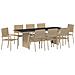 Set da Pranzo per Giardino 9 pcs Beige Poly Rattan - Foto miniatura 1