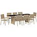 Set da Pranzo per Giardino 9 pcs Beige Poly Rattan - Foto miniatura 3