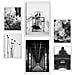 Set Di 6 Stampe Immagini Di Parigi, Stampe Artistiche Da Parete, Poster, Decorazioni, Design D'interni, Galleria D'arte A3 & A4 Cornice Bianca - Foto miniatura 1