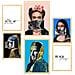 Set Di 6 Stampe Iconico Collage Pop Art Di Frida Van Gogh Incorniciato Con Illustrazioni Per La Casa, Negozio, Pittura A3 & A4 Telaio In Legno Chiaro - Foto miniatura 1