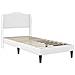 Struttura del letto con testiera Bianco 100 x 200 cm Similpelle - Foto miniatura 4