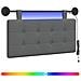 Testiera sospesa Con luce LED Grigio Scuro Tessuto - Foto miniatura 1