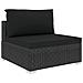 Set Divani da Giardino 10 pz con Cuscini in Polyrattan Nero - Foto miniatura 5