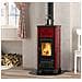 Stufa a Legna Emiliana Potenza Termica Nominale 6,5 kW 186 m3 Riscaldabili Colore Bordeaux - Foto miniatura 2